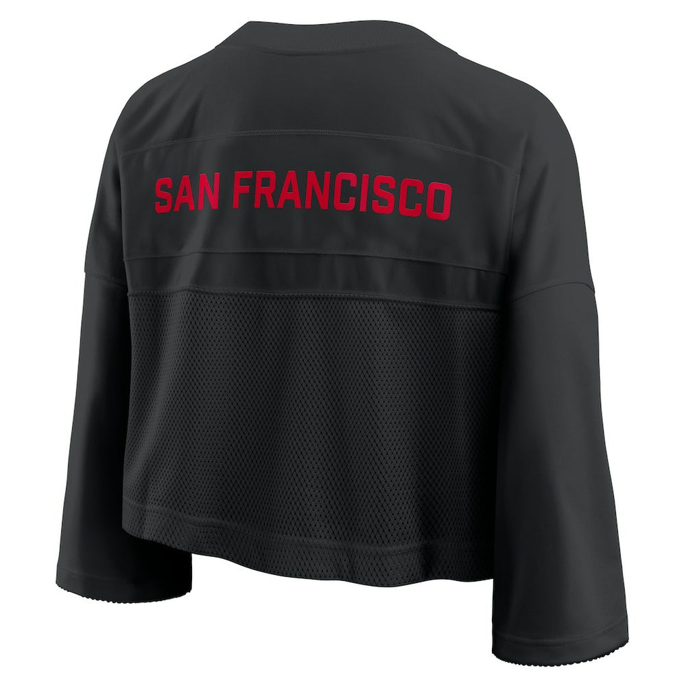San Francisco 49ers Women's Primetime Cropped Mesh Dri-FIT Fashion Jersey - Black | Nike sale