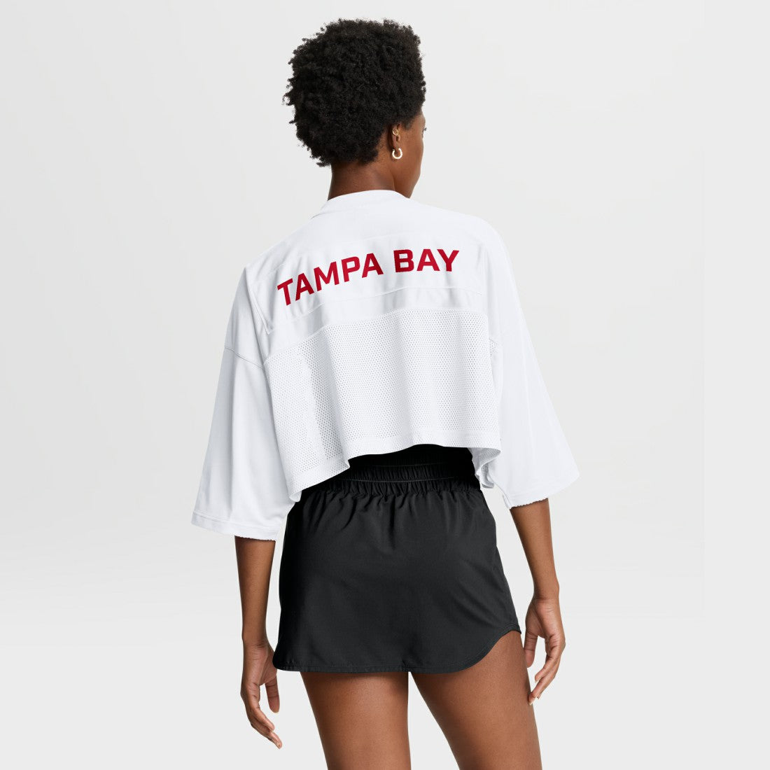 Tampa Bay Buccaneers Women's Primetime Cropped Mesh Dri-FIT Fashion Jersey - White | Nike discount