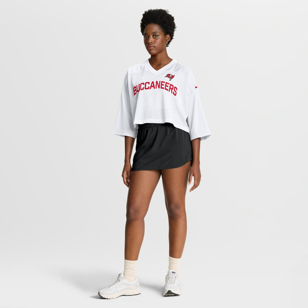 Tampa Bay Buccaneers Women's Primetime Cropped Mesh Dri-FIT Fashion Jersey - White | Nike discount