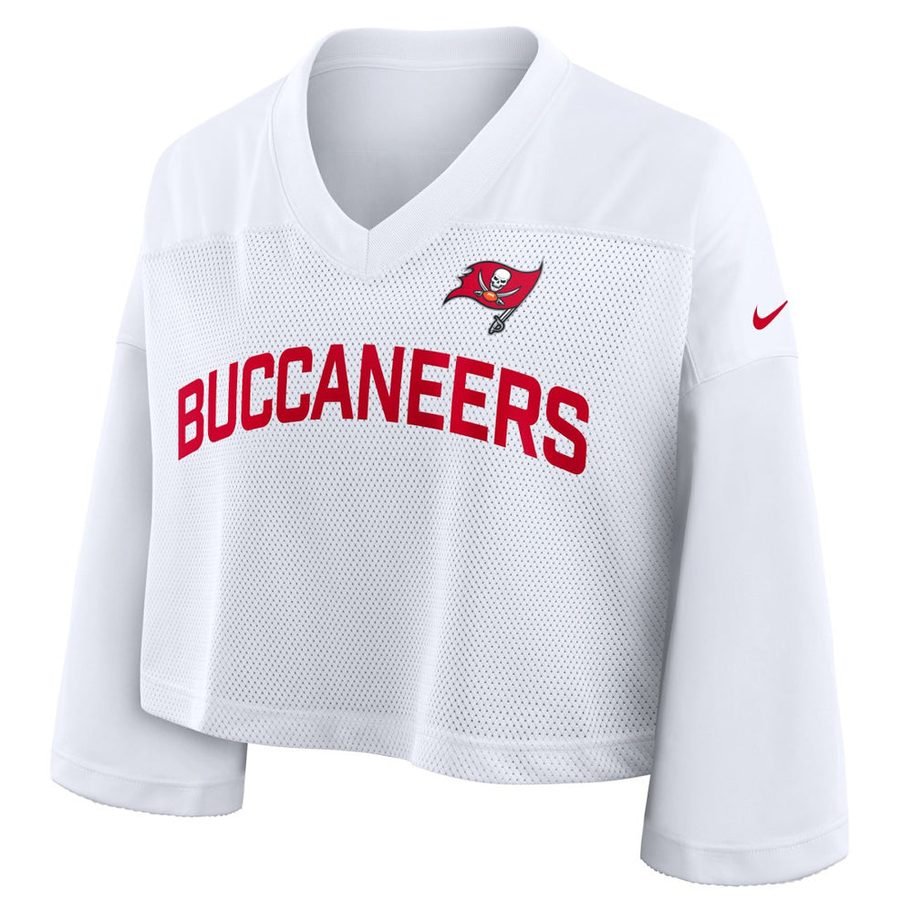 Tampa Bay Buccaneers Women's Primetime Cropped Mesh Dri-FIT Fashion Jersey - White | Nike discount