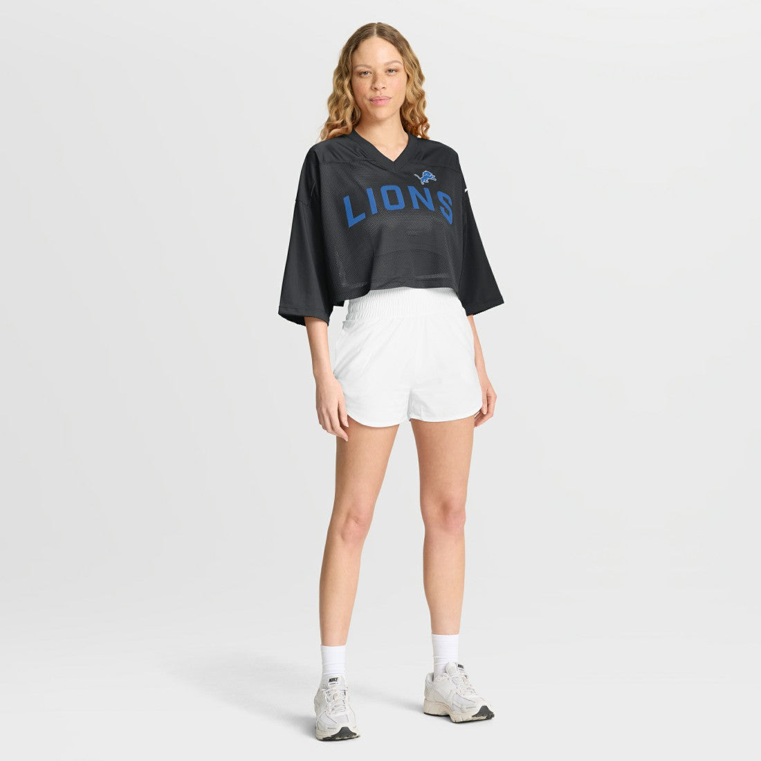 Detroit Lions Women's Primetime Cropped Mesh Dri-FIT Fashion Jersey - Black | Nike cheap