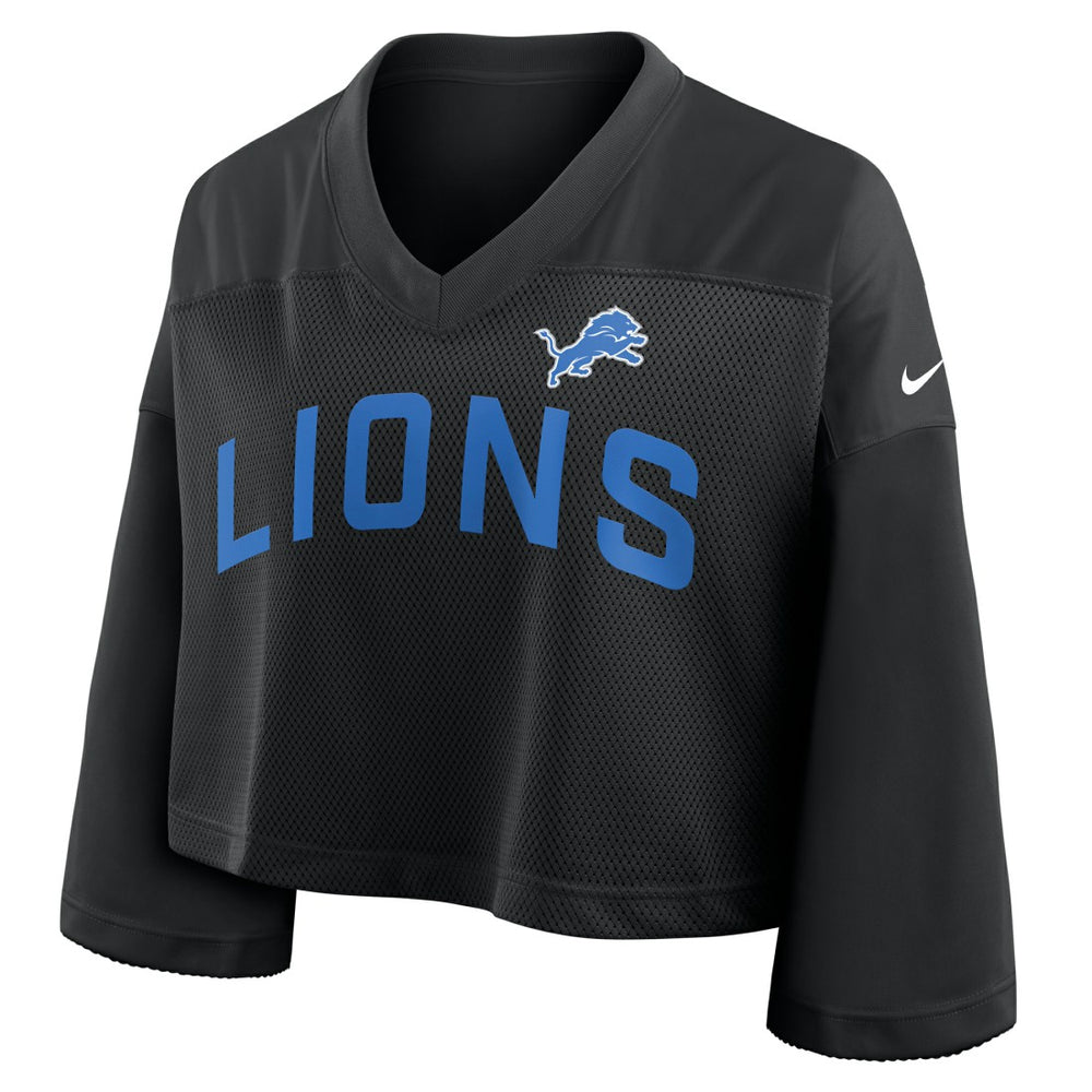 Detroit Lions Women's Primetime Cropped Mesh Dri-FIT Fashion Jersey - Black | Nike cheap