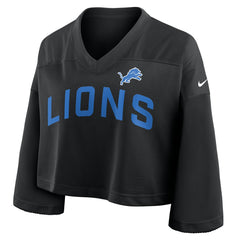 Detroit Lions Women's Primetime Cropped Mesh Dri-FIT Fashion Jersey - Black | Nike cheap