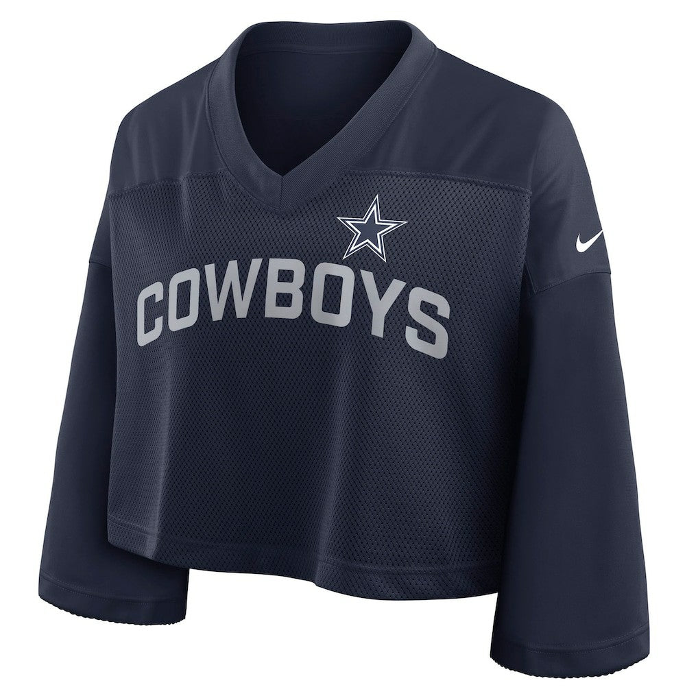 Dallas Cowboys Women's Primetime Cropped Mesh Dri-FIT Fashion Jersey - Navy | Nike online