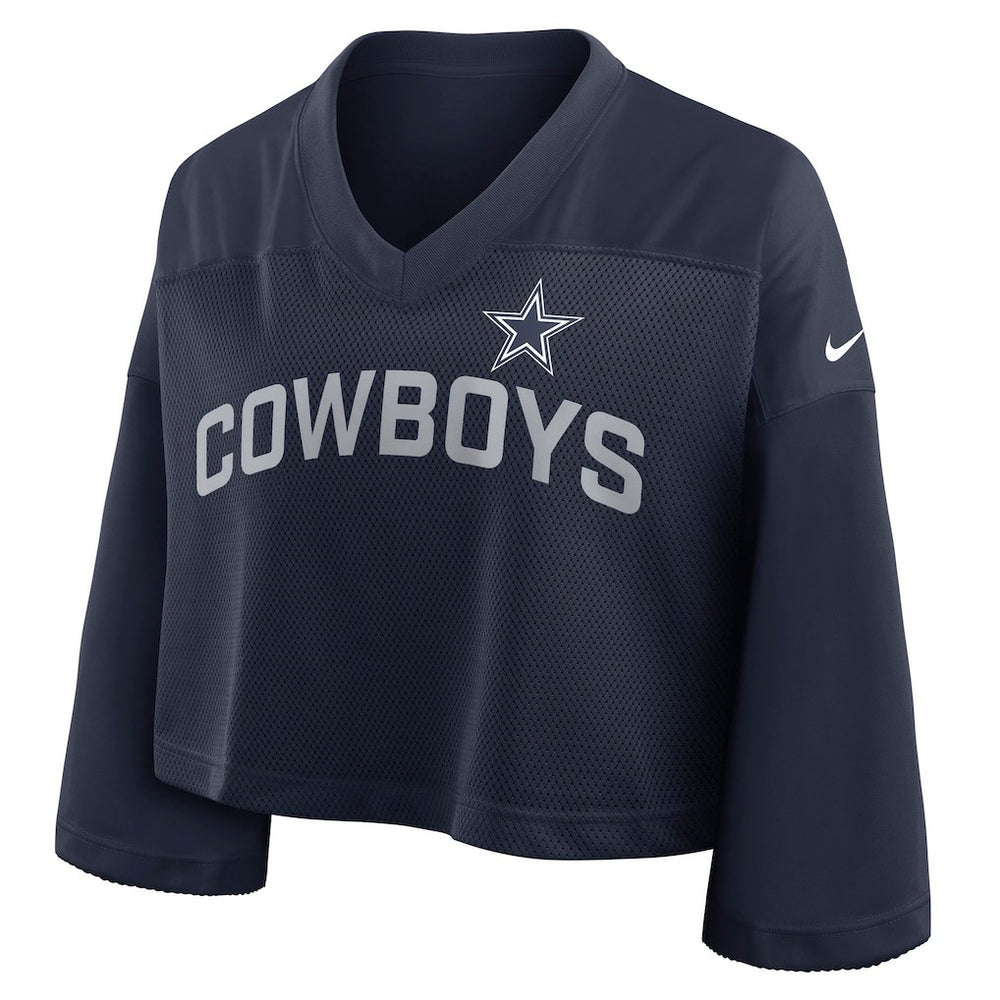 Dallas Cowboys Women's Primetime Cropped Mesh Dri-FIT Fashion Jersey - Navy | Nike online