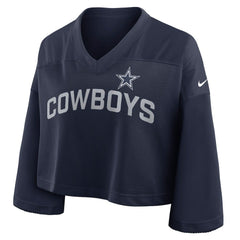 Dallas Cowboys Women's Primetime Cropped Mesh Dri-FIT Fashion Jersey - Navy | Nike online