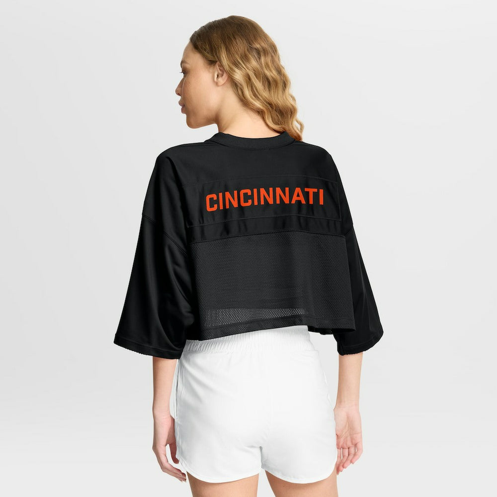 Cincinnati Bengals Women's Primetime Cropped Mesh Dri-FIT Fashion Jersey - Black | Nike discount