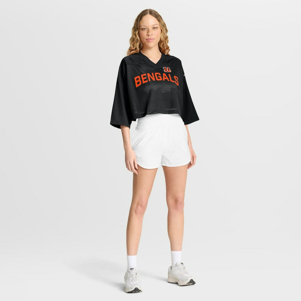 Cincinnati Bengals Women's Primetime Cropped Mesh Dri-FIT Fashion Jersey - Black | Nike discount