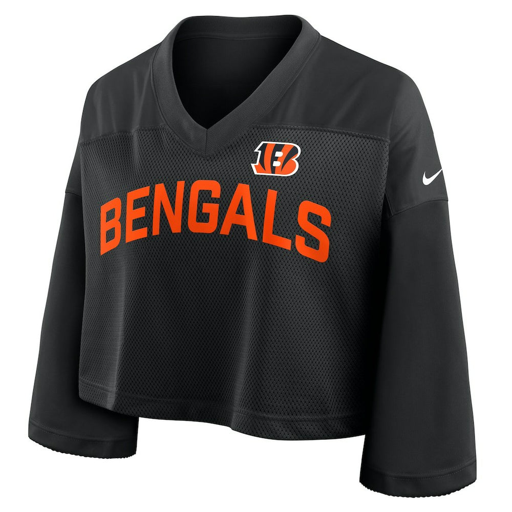 Cincinnati Bengals Women's Primetime Cropped Mesh Dri-FIT Fashion Jersey - Black | Nike discount