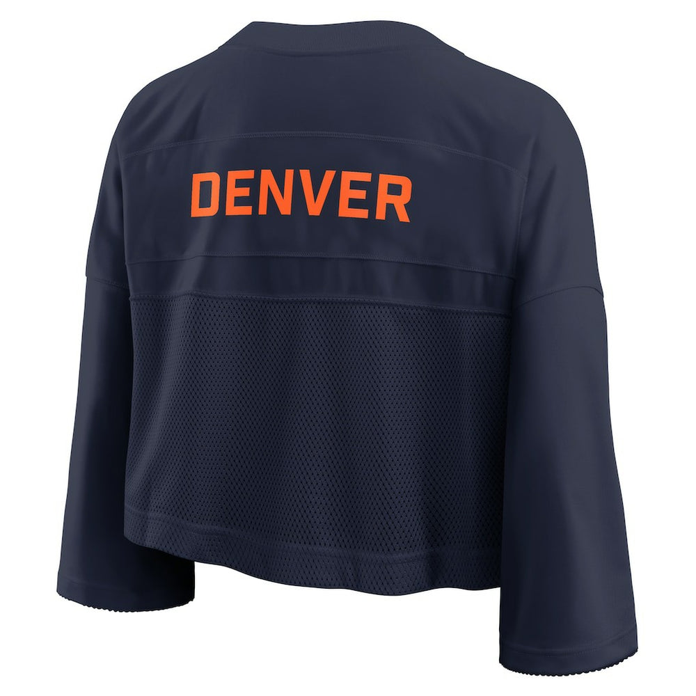 Denver Broncos Women's Primetime Cropped Mesh Dri-FIT Fashion Jersey - Navy | Nike on sale