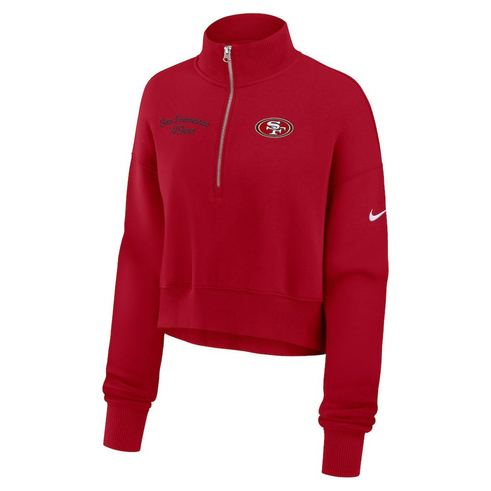 San Francisco 49ers Women's Primetime Phoenix Half-Zip Sweatshirt - Scarlet | Nike sale