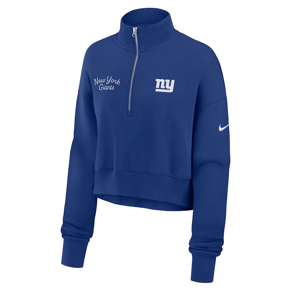 New York Giants Women's Primetime Phoenix Half-Zip Sweatshirt - Royal | Nike discount