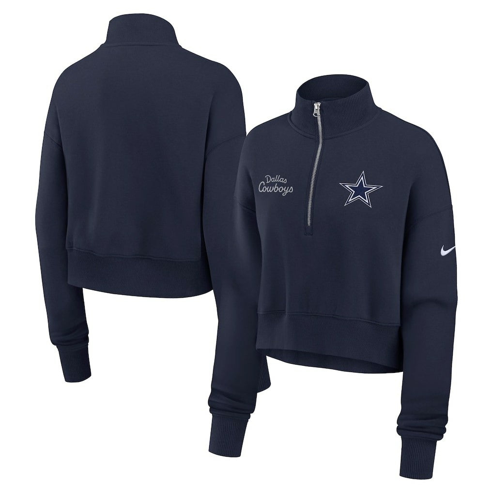 Dallas Cowboys Women's Primetime Phoenix Half-Zip Sweatshirt - Navy | Nike cheap