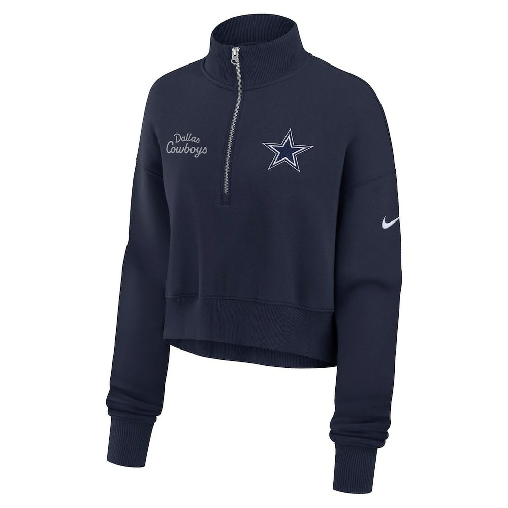 Dallas Cowboys Women's Primetime Phoenix Half-Zip Sweatshirt - Navy | Nike cheap