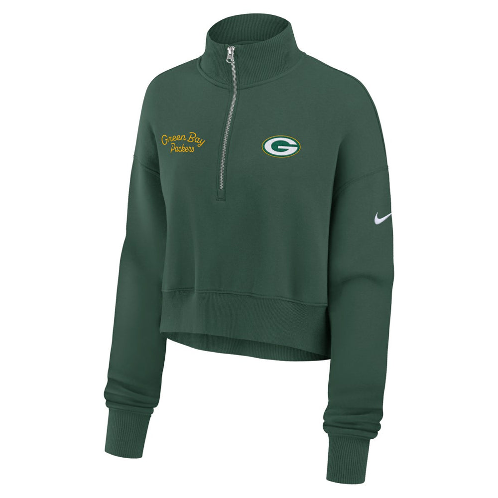 Green Bay Packers Women's Primetime Phoenix Half-Zip Sweatshirt - Green | Nike cheap