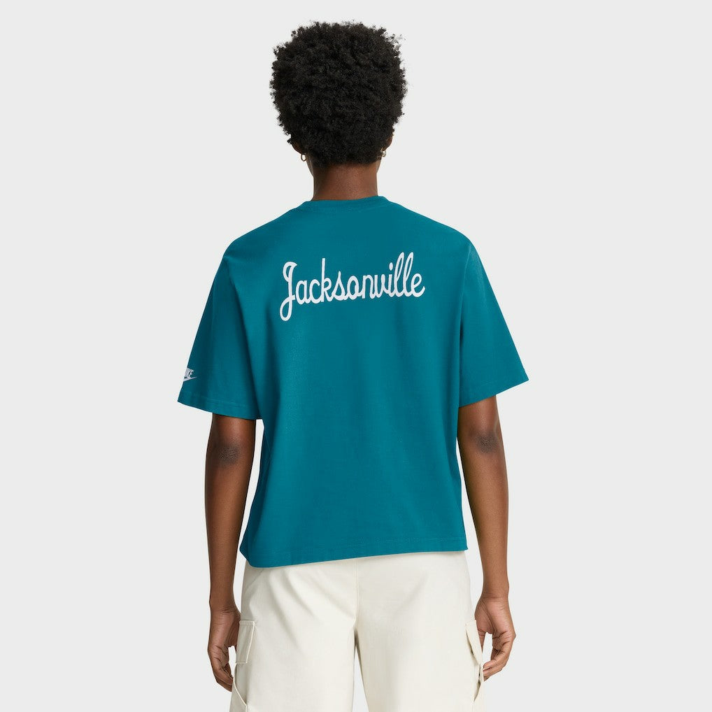 Jacksonville Jaguars Women's Rewind Pocket Boxy T-Shirt - Teal | Nike online