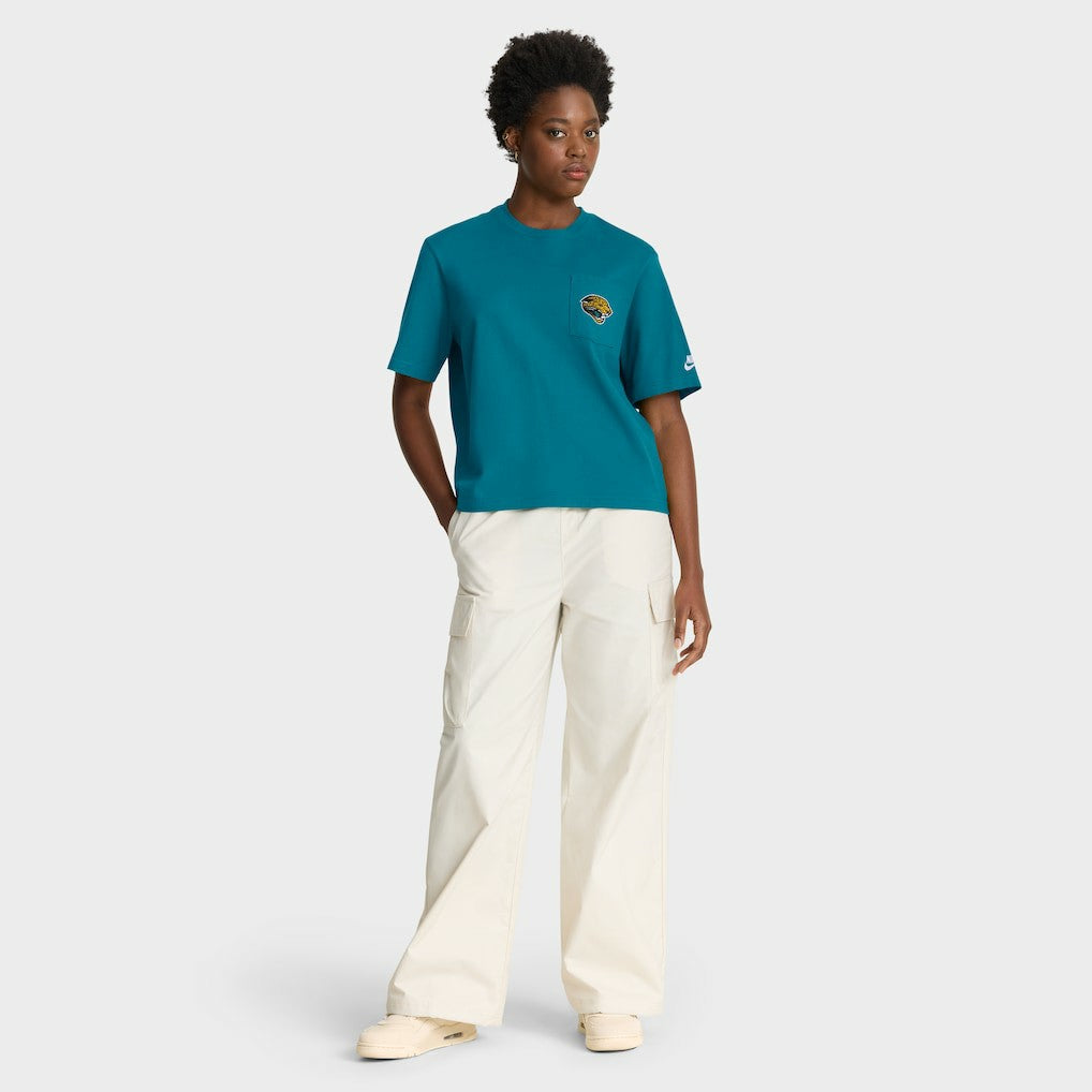 Jacksonville Jaguars Women's Rewind Pocket Boxy T-Shirt - Teal | Nike online