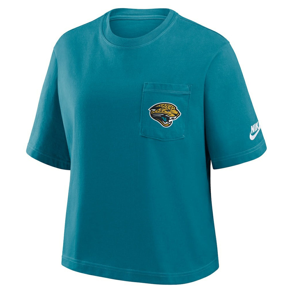 Jacksonville Jaguars Women's Rewind Pocket Boxy T-Shirt - Teal | Nike online