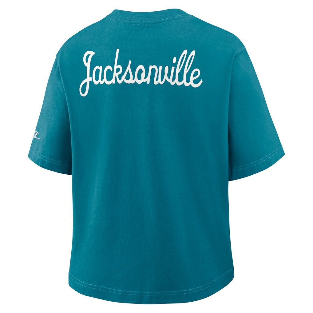Jacksonville Jaguars Women's Rewind Pocket Boxy T-Shirt - Teal | Nike online