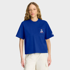 New England Patriots Women's Rewind Pocket Boxy T-Shirt - Royal | Nike sale