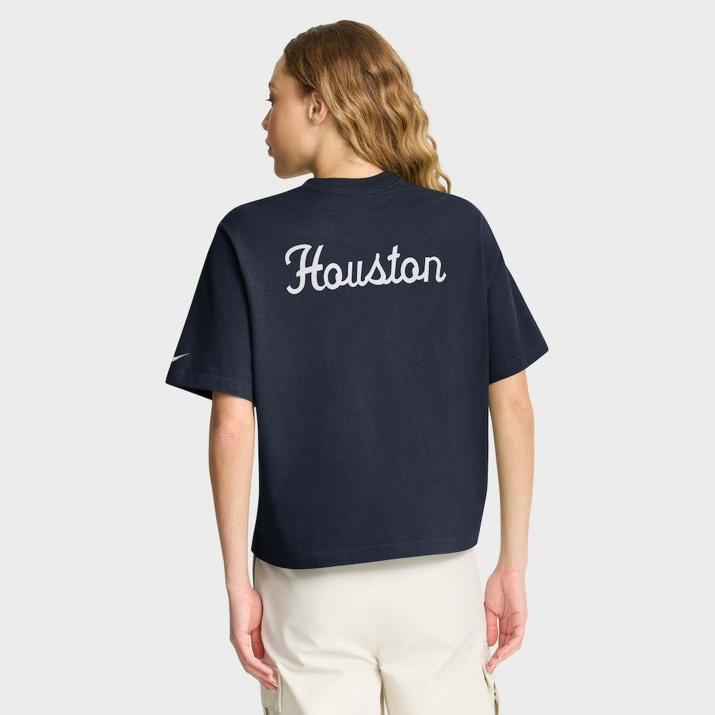 Houston Texans Women's Rewind Pocket Boxy T-Shirt - Navy | Nike on sale