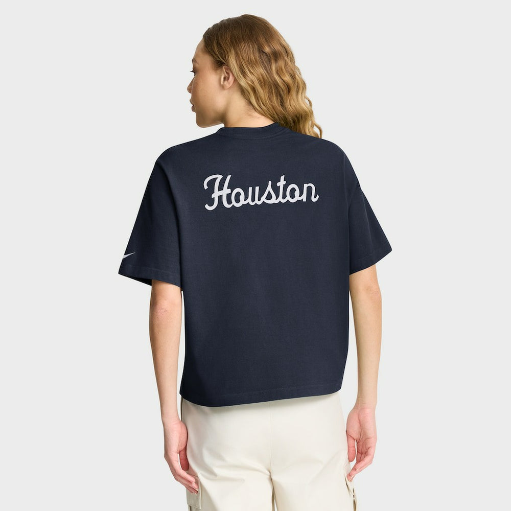 Houston Texans Women's Rewind Pocket Boxy T-Shirt - Navy | Nike on sale