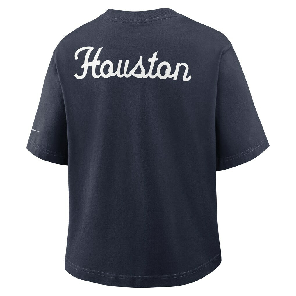 Houston Texans Women's Rewind Pocket Boxy T-Shirt - Navy | Nike on sale