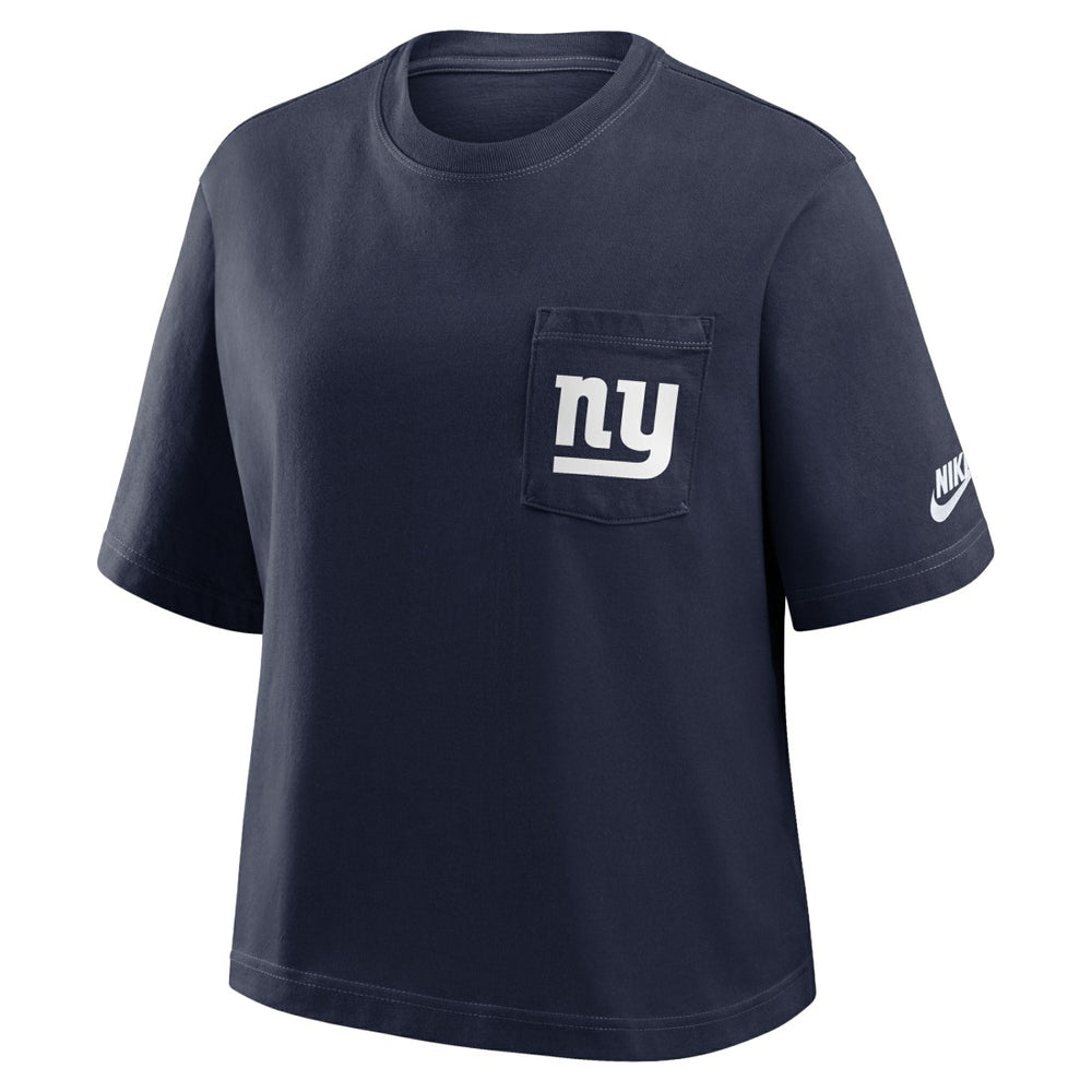 New York Giants Women's Rewind Pocket Boxy T-Shirt - Royal | Nike discount