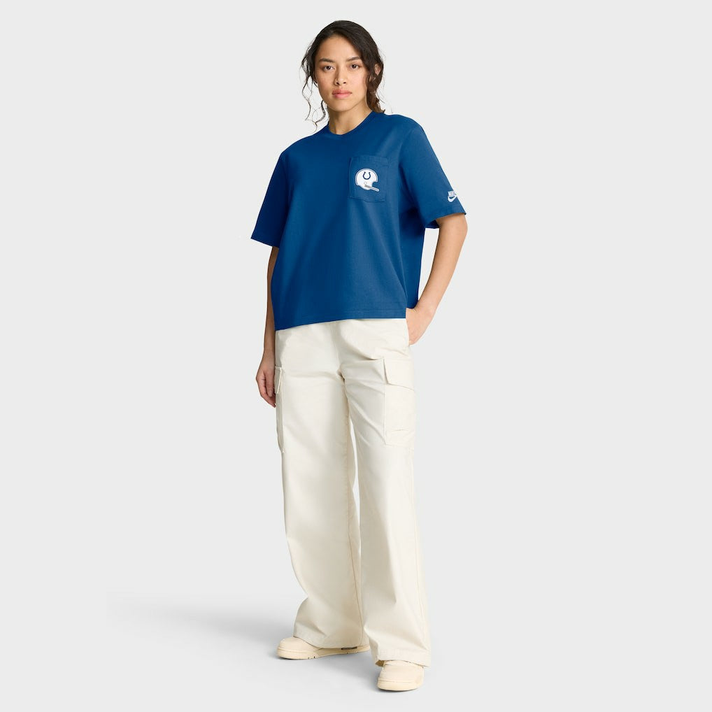 Indianapolis Colts Women's Rewind Pocket Boxy T-Shirt - Royal | Nike outlet
