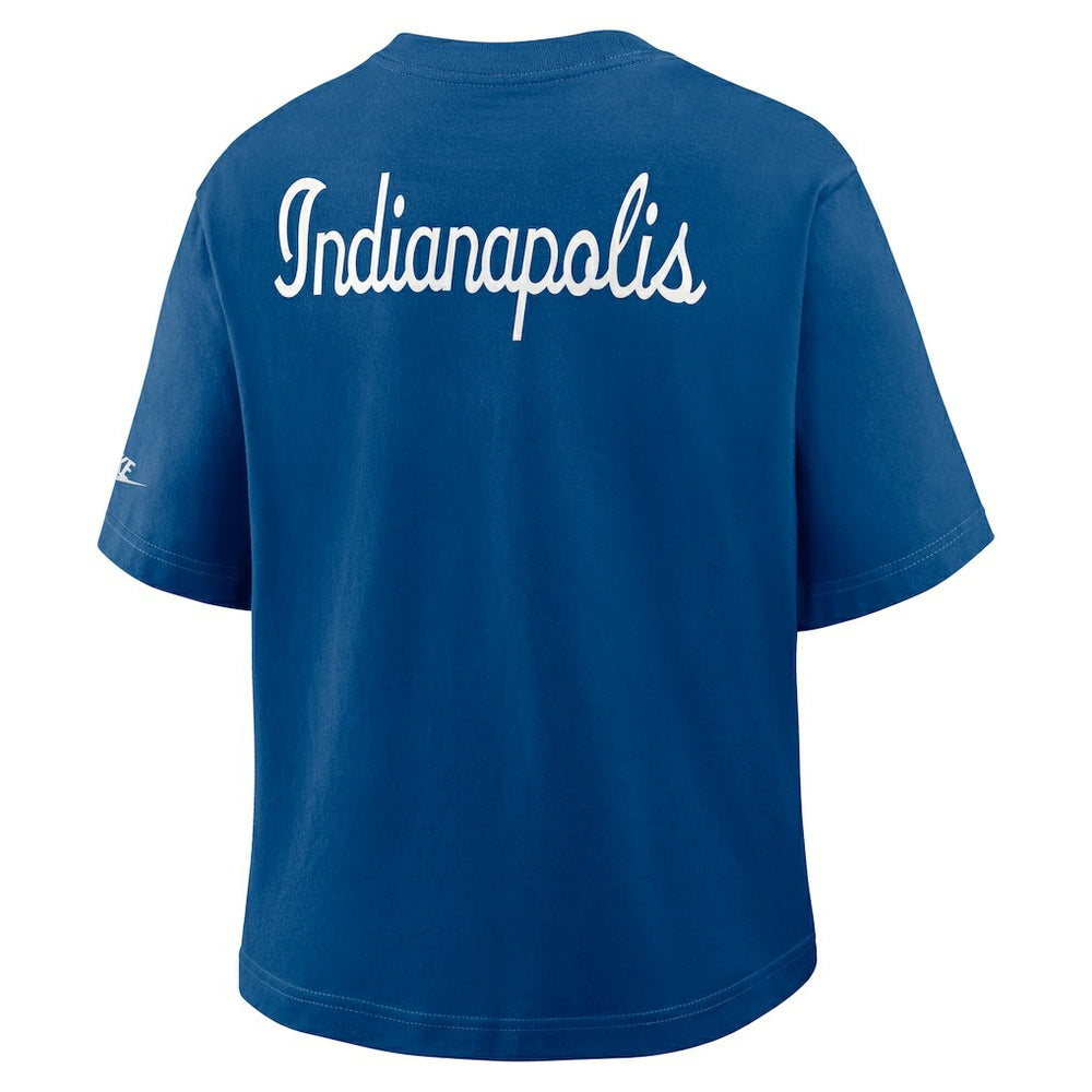 Indianapolis Colts Women's Rewind Pocket Boxy T-Shirt - Royal | Nike outlet