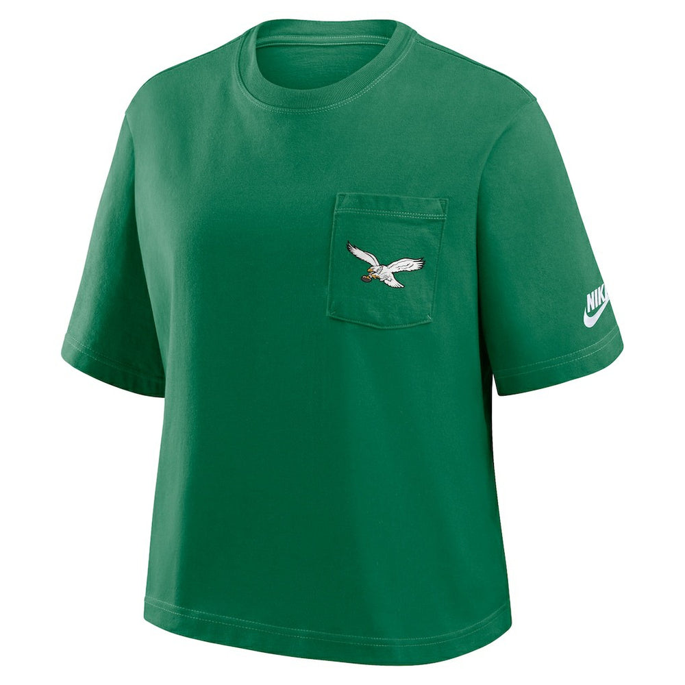 Philadelphia Eagles Women's Rewind Pocket Boxy T-Shirt - Kelly Green | Nike sale