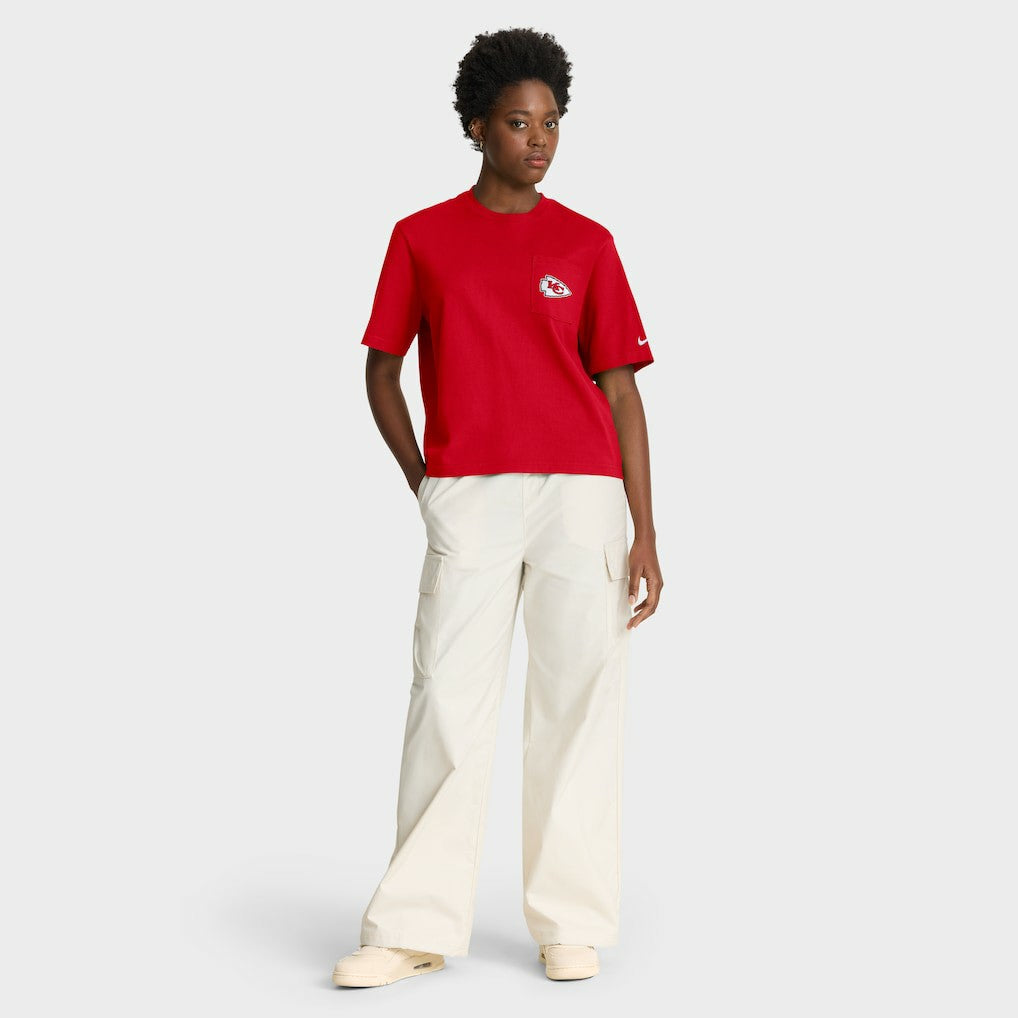 Kansas City Chiefs Women's Rewind Pocket Boxy T-Shirt - Red | Nike outlet