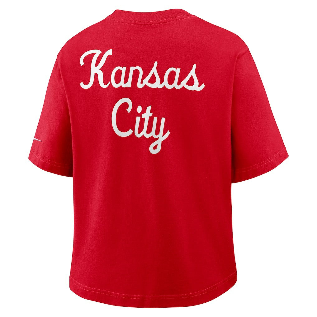 Kansas City Chiefs Women's Rewind Pocket Boxy T-Shirt - Red | Nike outlet