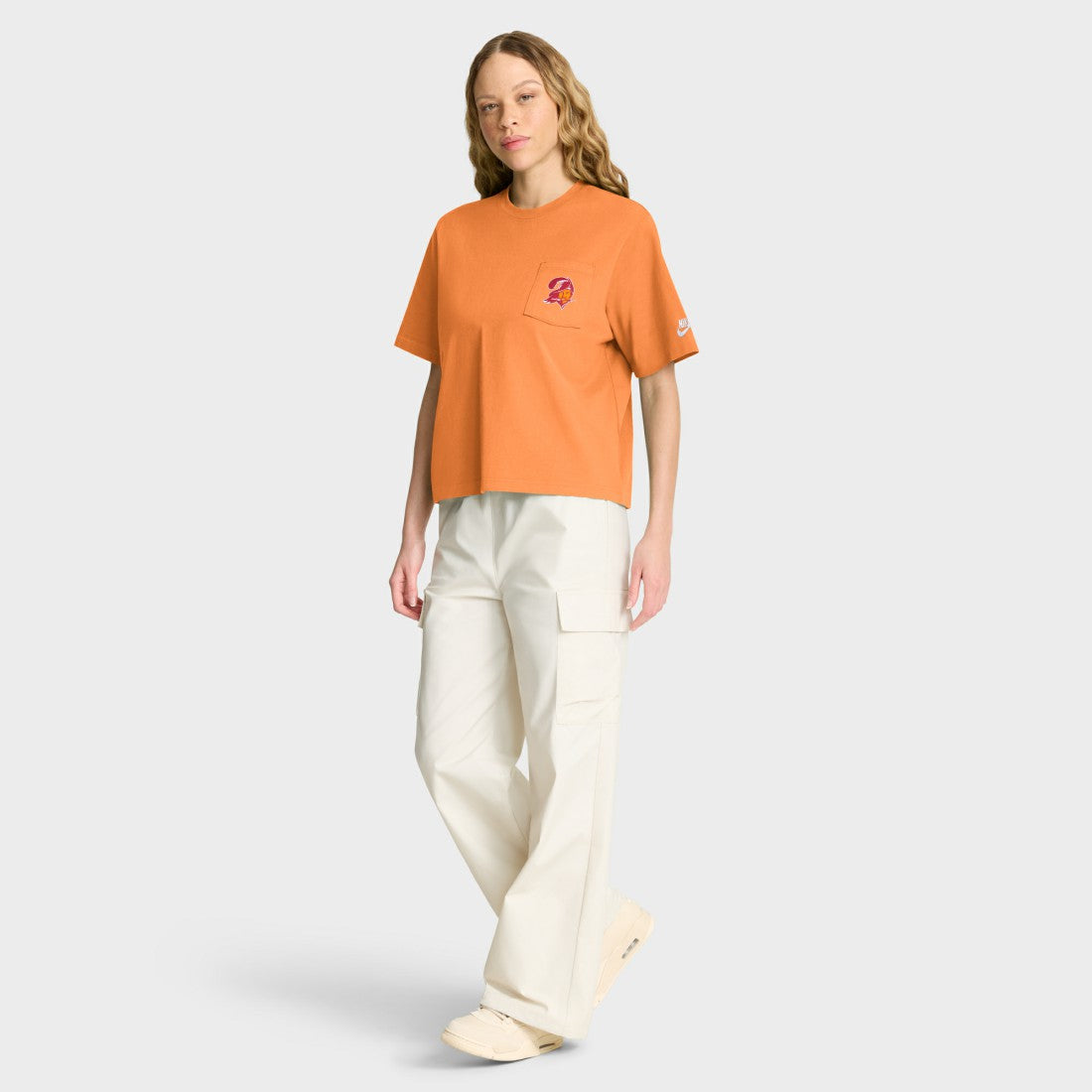 Tampa Bay Buccaneers Women's Rewind Pocket Boxy T-Shirt - Orange | Nike cheap