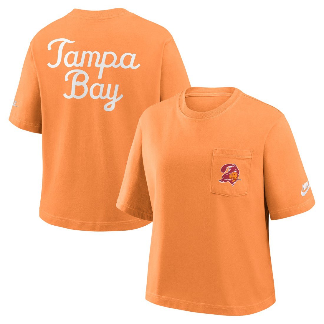 Tampa Bay Buccaneers Women's Rewind Pocket Boxy T-Shirt - Orange | Nike cheap