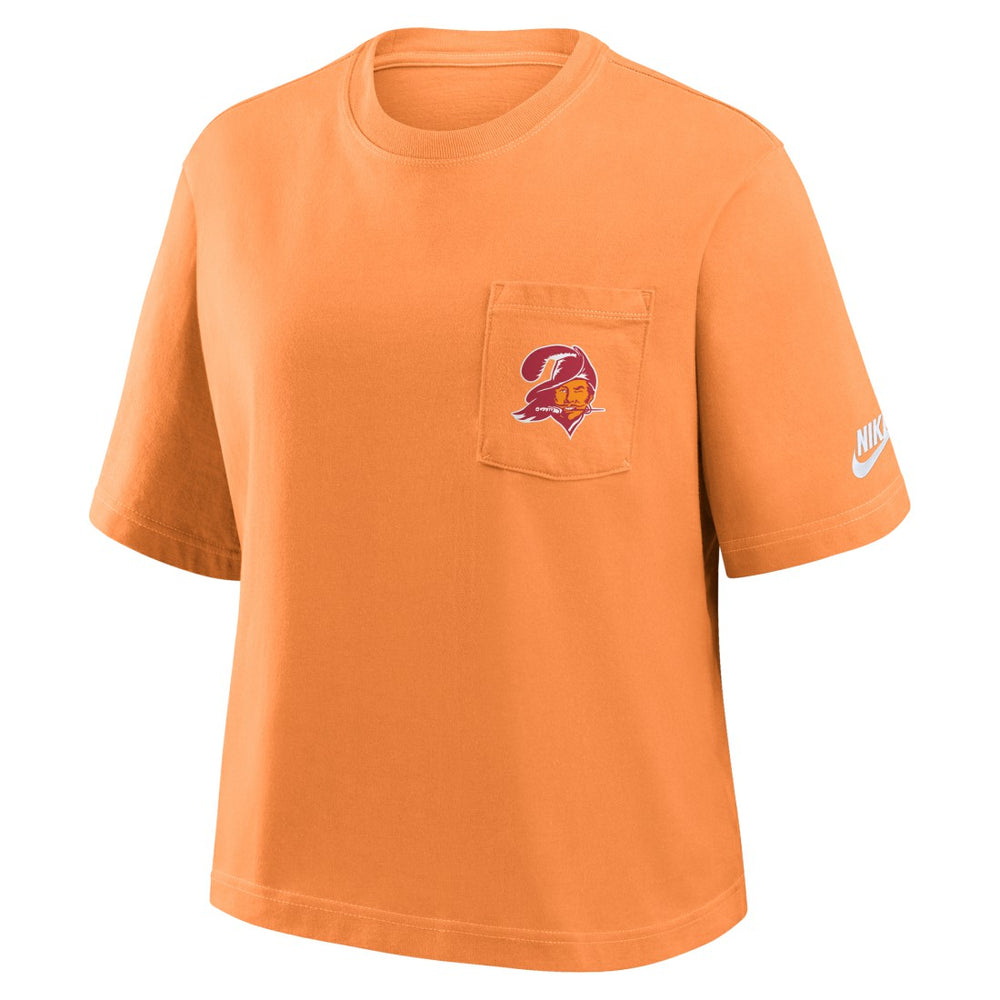 Tampa Bay Buccaneers Women's Rewind Pocket Boxy T-Shirt - Orange | Nike cheap