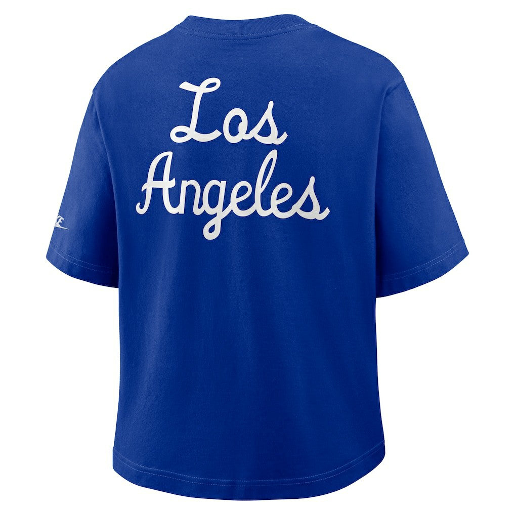 Los Angeles Rams Women's Rewind Pocket Boxy T-Shirt - Royal | Nike sale
