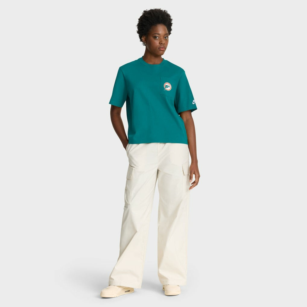 Miami Dolphins Women's Rewind Pocket Boxy T-Shirt - Aqua | Nike for sale