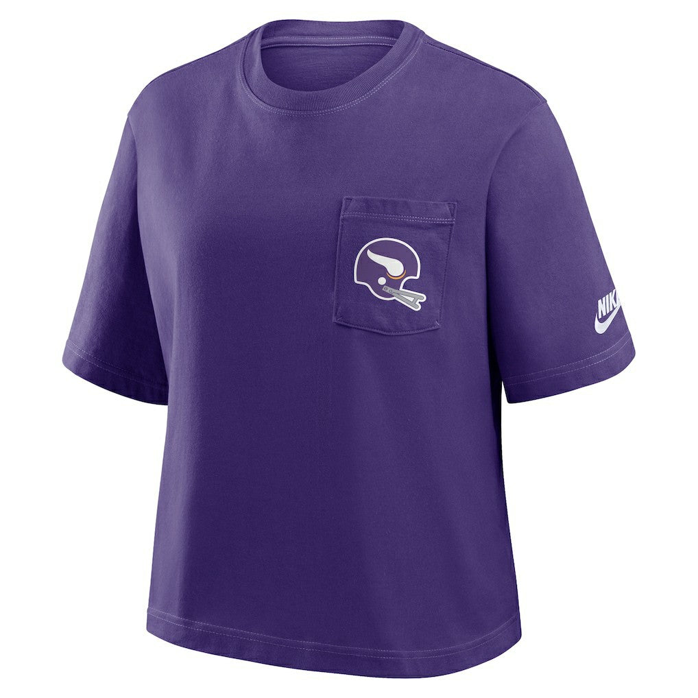 Minnesota Vikings Women's Rewind Pocket Boxy T-Shirt - Purple | Nike on sale