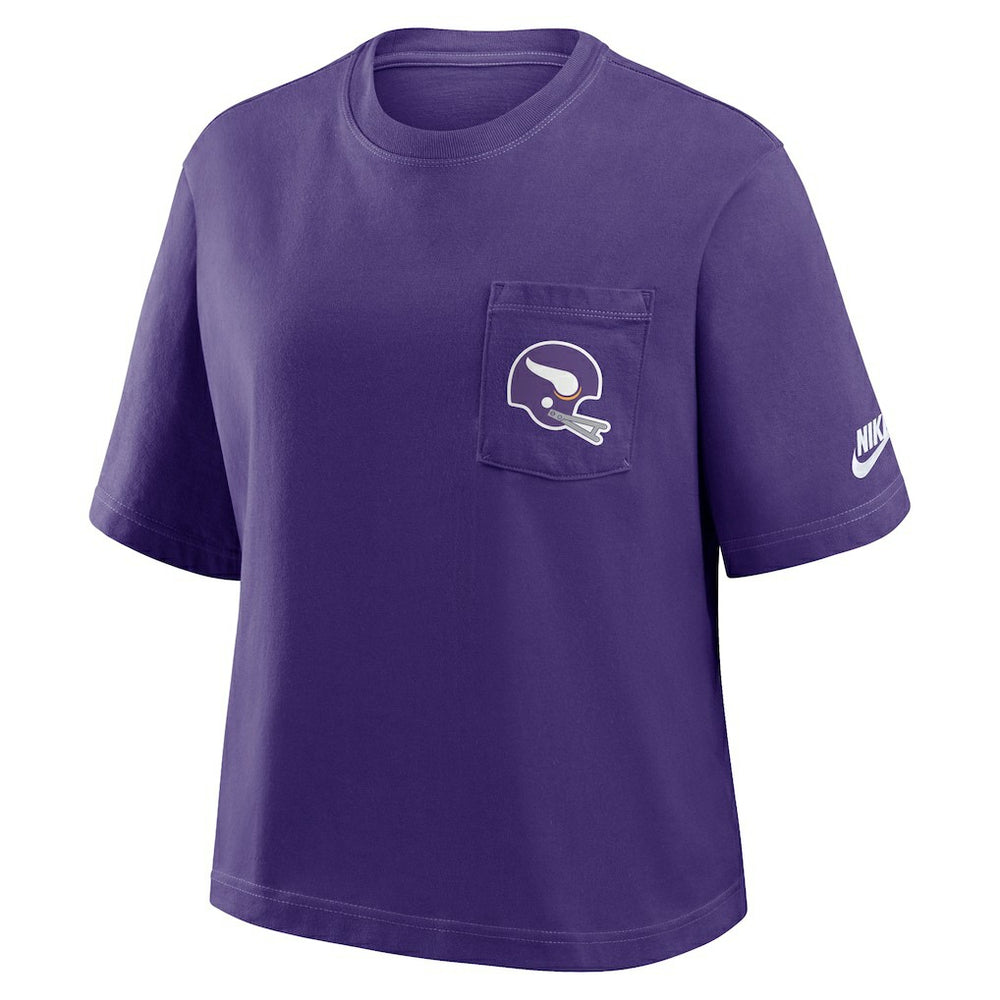 Minnesota Vikings Women's Rewind Pocket Boxy T-Shirt - Purple | Nike on sale