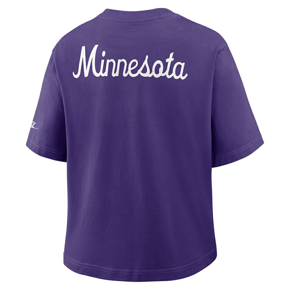 Minnesota Vikings Women's Rewind Pocket Boxy T-Shirt - Purple | Nike on sale