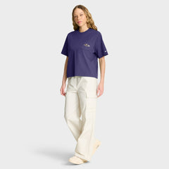 Baltimore Ravens Women's Rewind Pocket Boxy T-Shirt - Purple | Nike discount