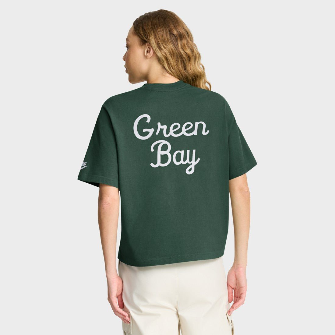 Green Bay Packers Women's Rewind Pocket Boxy T-Shirt - Green | Nike cheap