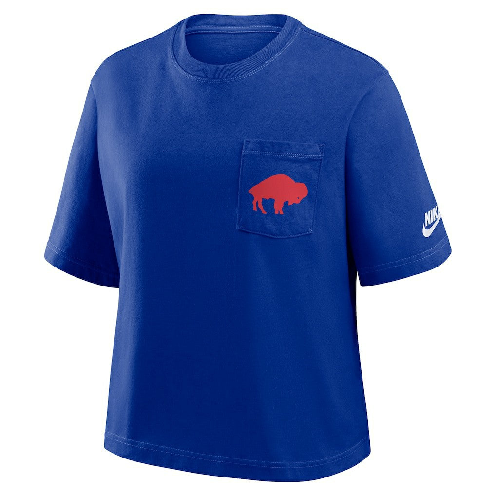 Buffalo Bills Women's Rewind Pocket Boxy T-Shirt - Royal | Nike online
