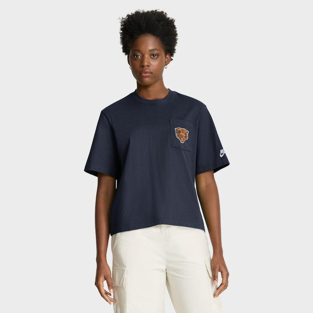 Chicago Bears Women's Rewind Pocket Boxy T-Shirt - Navy | Nike cheap