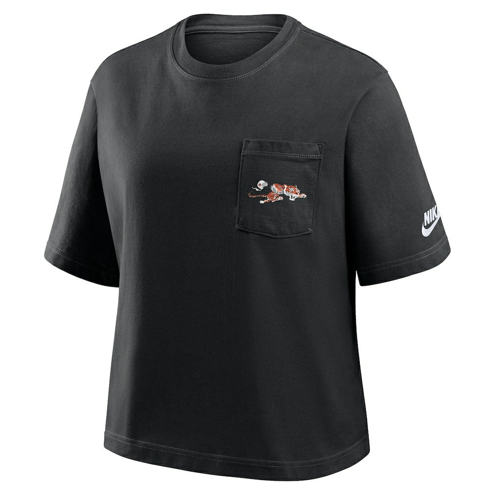 Cincinnati Bengals Women's Rewind Pocket Boxy T-Shirt - Black | Nike sale