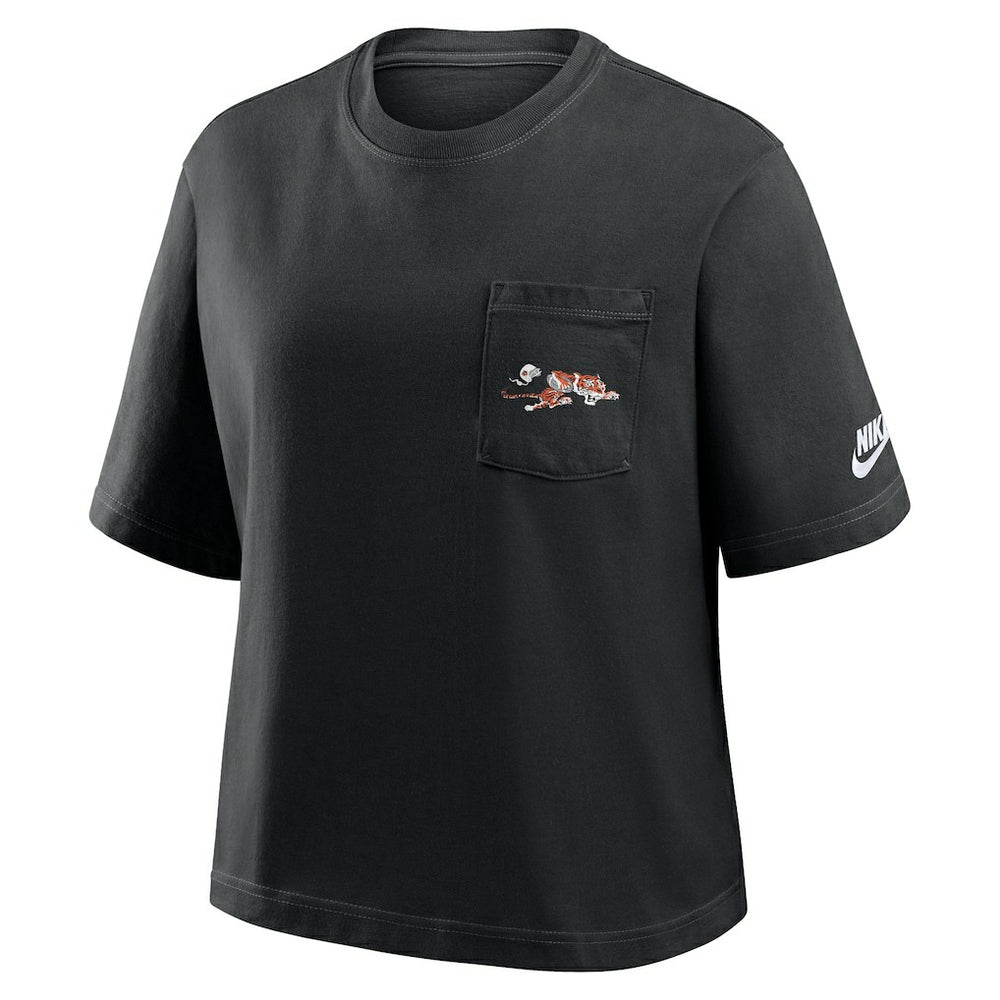 Cincinnati Bengals Women's Rewind Pocket Boxy T-Shirt - Black | Nike sale