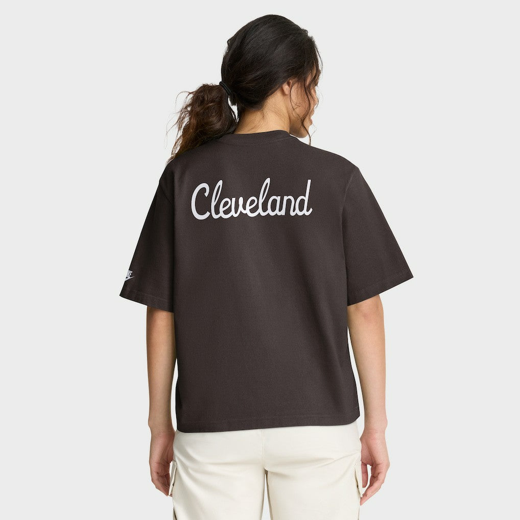 Cleveland Browns Women's Rewind Pocket Boxy T-Shirt - Brown | Nike for sale