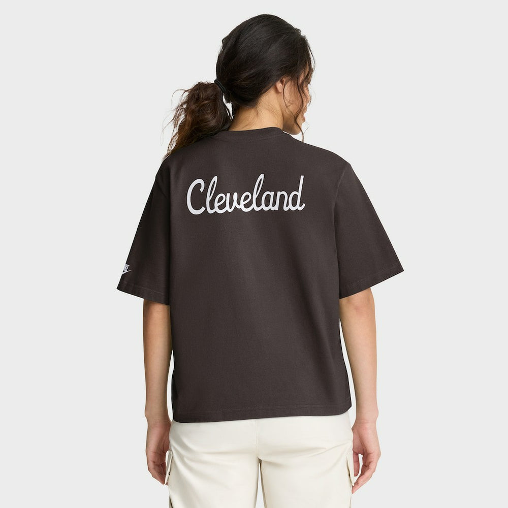 Cleveland Browns Women's Rewind Pocket Boxy T-Shirt - Brown | Nike for sale