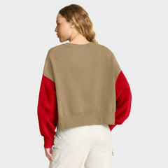 San Francisco 49ers Women's Oversized Rewind Pullover Sweatshirt - Tan | Nike outlet